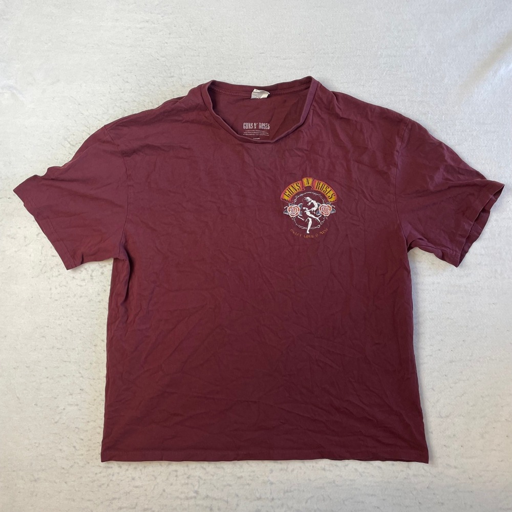 Guns N' Roses T-Shirt Mens XL Maroon Sweet Child O Mine Graphic Short Sleeve Tee